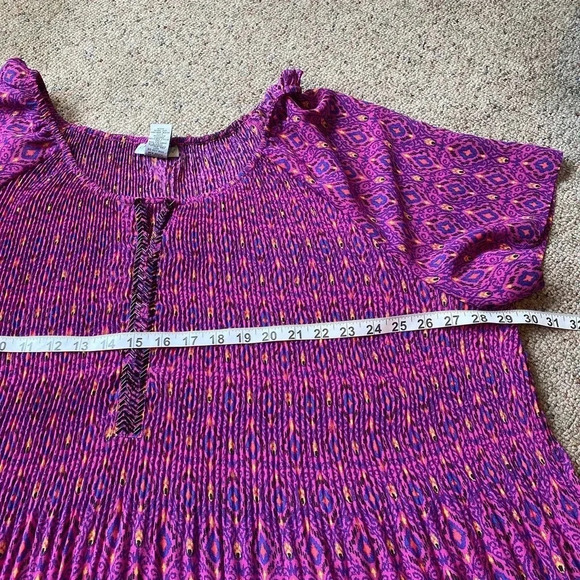 Catherines Sexy Boho Art to wear Beach Summer Top Blouse Women Plus 4X 30/32W - Picture 2 of 7